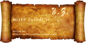 Wolff Zoltán névjegykártya