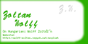 zoltan wolff business card